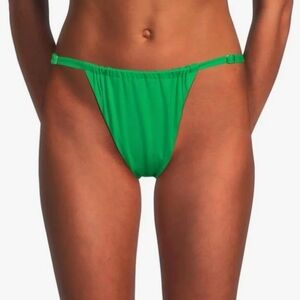 Weworewhat Adjustable Ruched Bikini Bottom Women's  Emerald Green New NWT